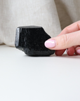 Medium Black Tourmaline with Carved Point 215g