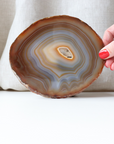 Brown Agate Slice with Subtle Blue Hues (290g)