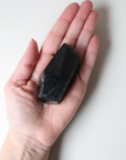 Medium Black Tourmaline with Carved Point 158g