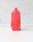 Pink Aura Quartz Point 80g - Love & Positivity