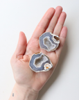 Grey Agate Geode with Sparkling Cave (68g) - Balance & Stability