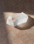 A raw Clear Quartz point chosen to support clarity, focus, and energy amplification.