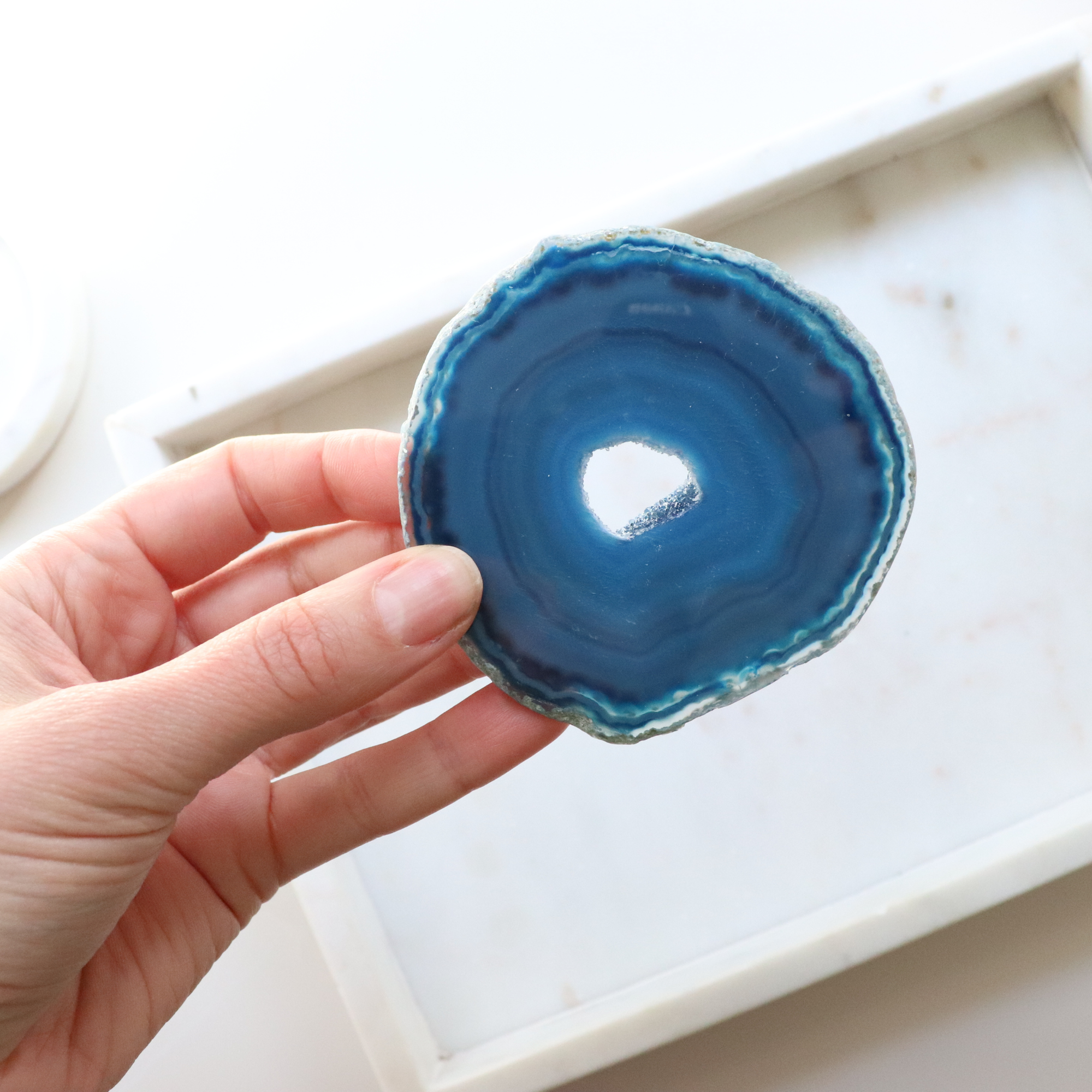 Blue Agate Slice - Calm &amp; Communication