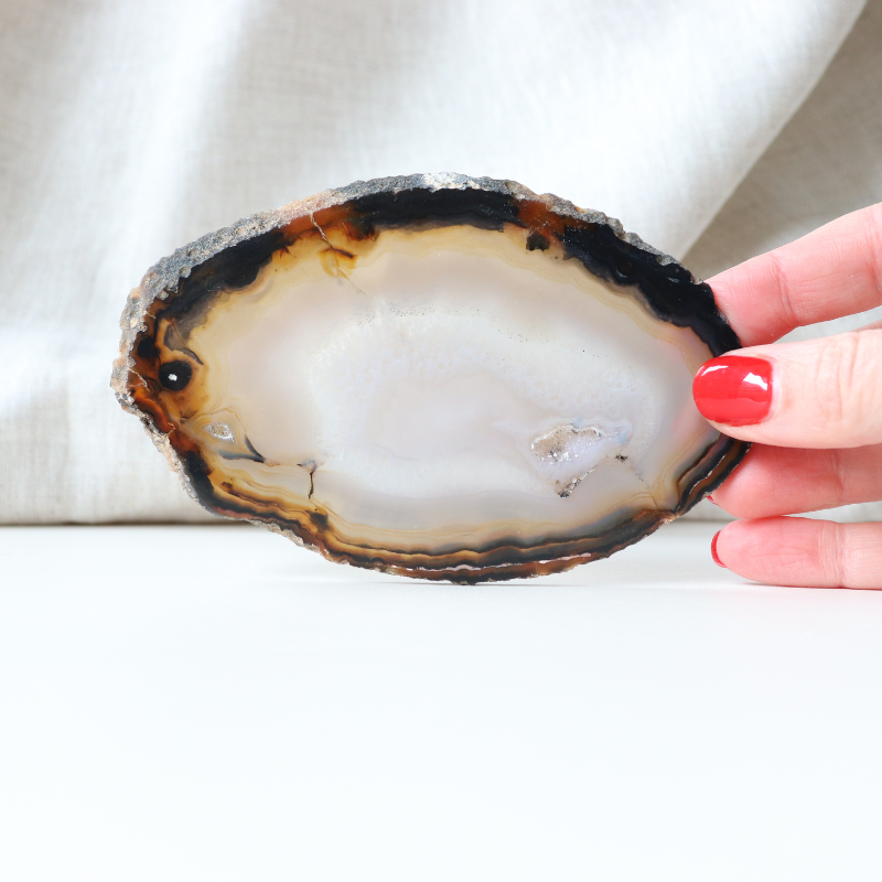 Dark Brown Agate Slice 95g | 12cm x 8cm