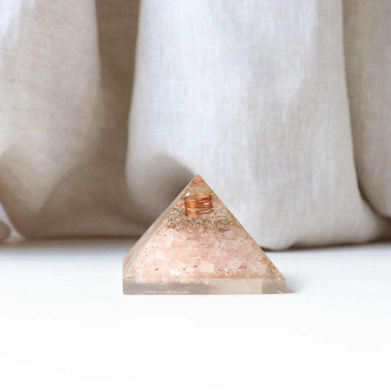 Rose Quartz Orgonite Pyramid (100g)