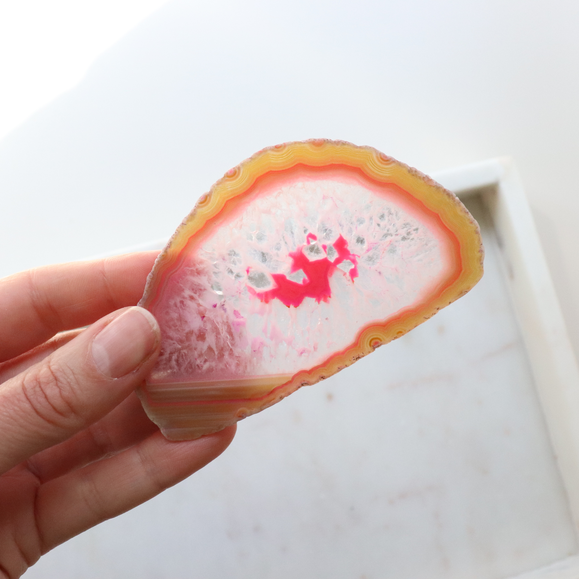 Pink Agate Slice - Love &amp; Emotional Balance