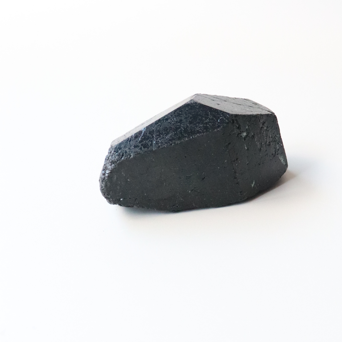 Medium Black Tourmaline with Carved Point 158g - Protection &amp; Grounding