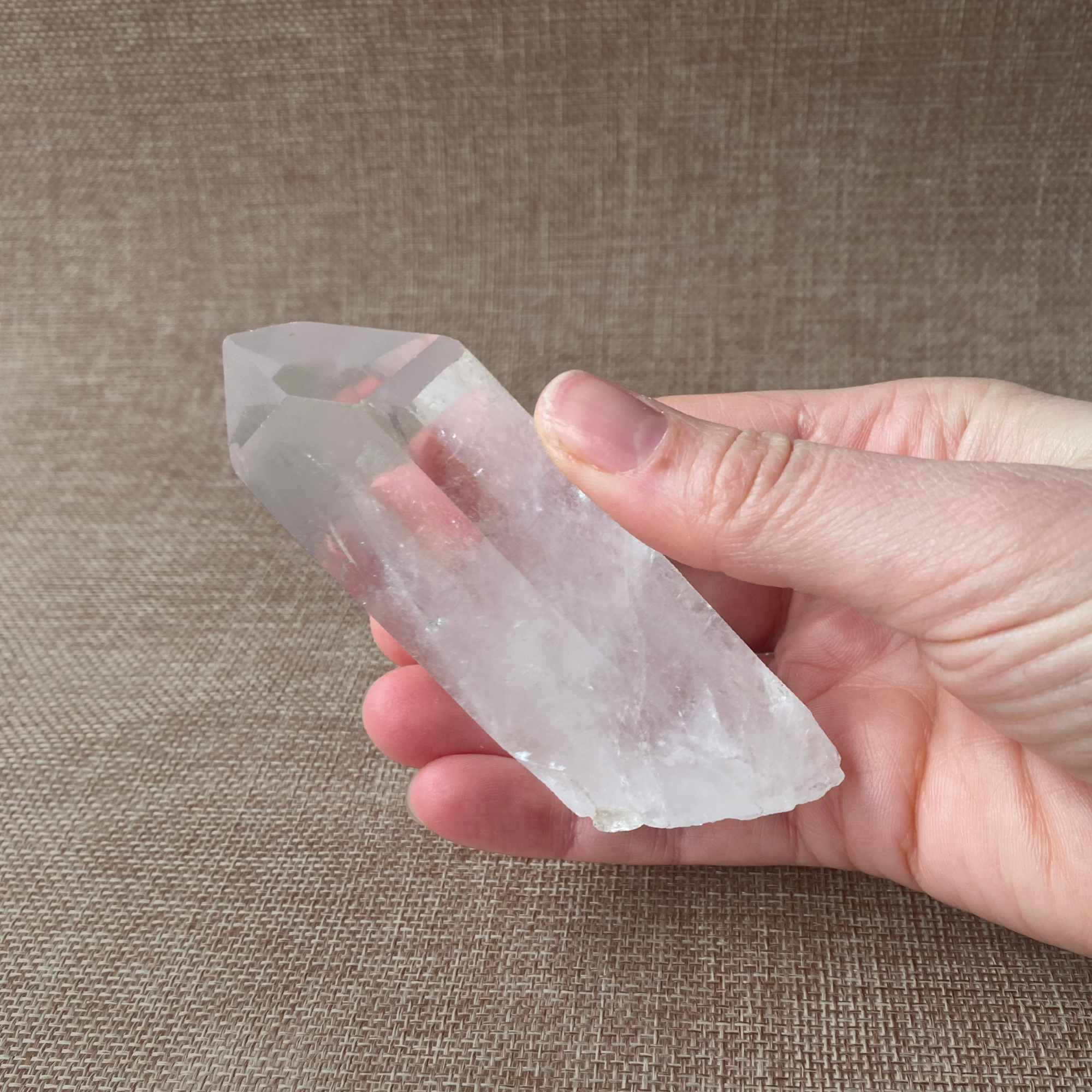 Clear Quartz Point For clarity, focus, and energy amplification.