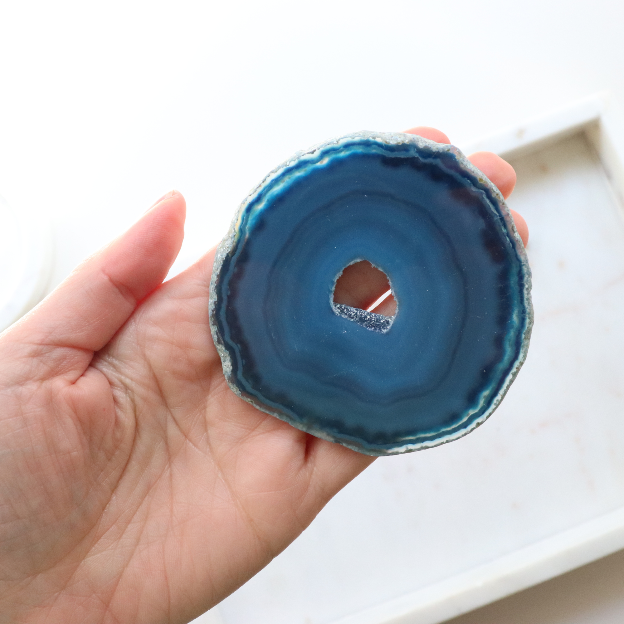 Blue Agate Slice - Calm &amp; Communication