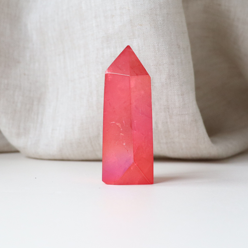 Pink Aura Quartz Point 80g