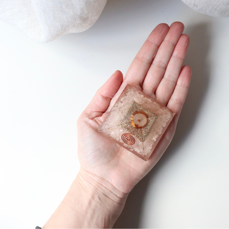 Rose Quartz Orgonite Pyramid (100g)