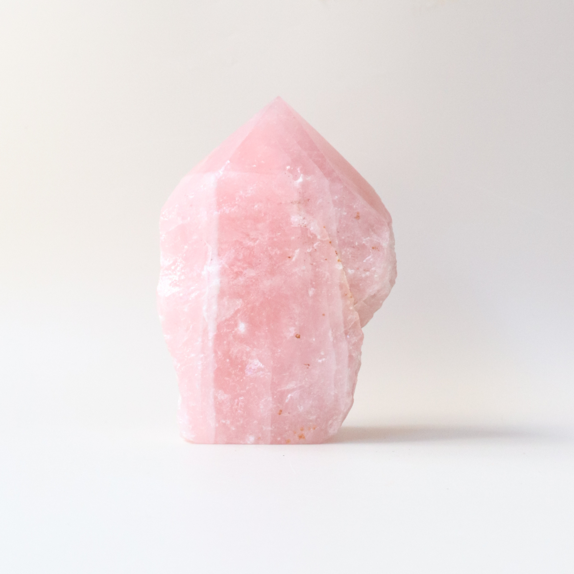 Rose Quartz Point (1kg, Semi-Polished) - Love &amp; Emotional Healing