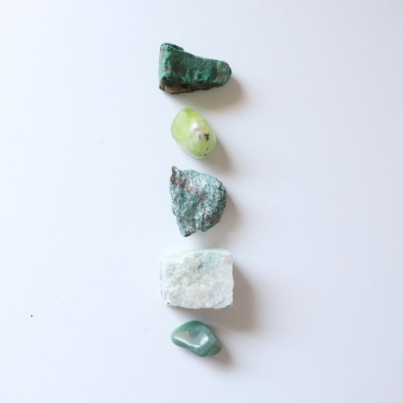 Green Crystal Collection Supporting Growth + Healing Heart Chakra