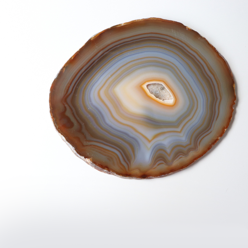 Brown Agate Slice with Subtle Blue Hues (290g)