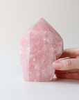 Rose Quartz Point (1kg, Semi-Polished) - Love & Emotional Healing