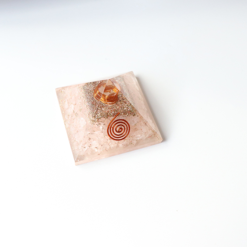 Rose Quartz Orgonite Pyramid (100g)