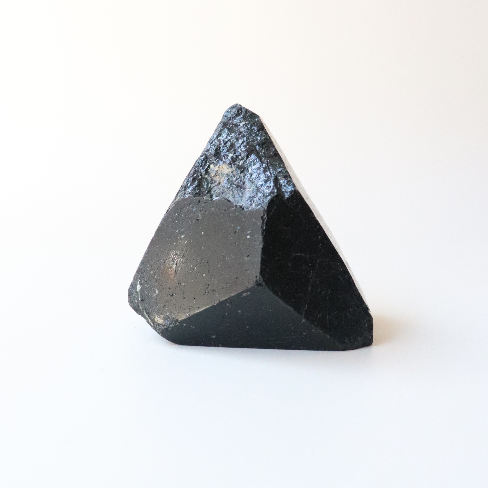 Medium Black Tourmaline with Carved Point 215g - Protection &amp; Grounding