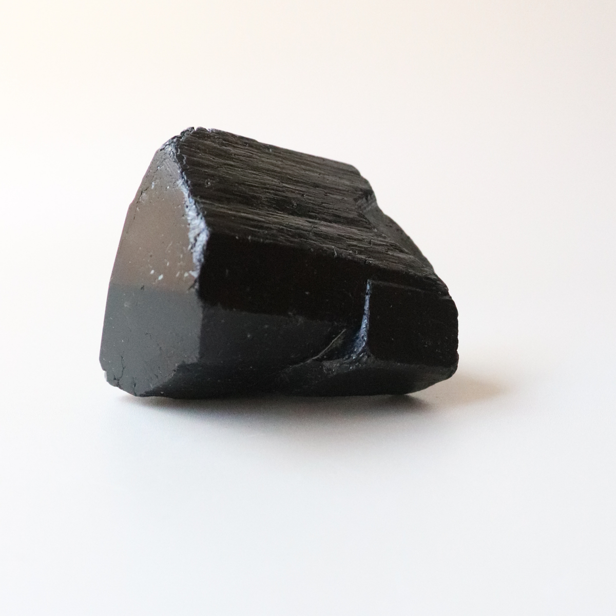 Medium Black Tourmaline with Carved Point 175g - Protection &amp; Grounding