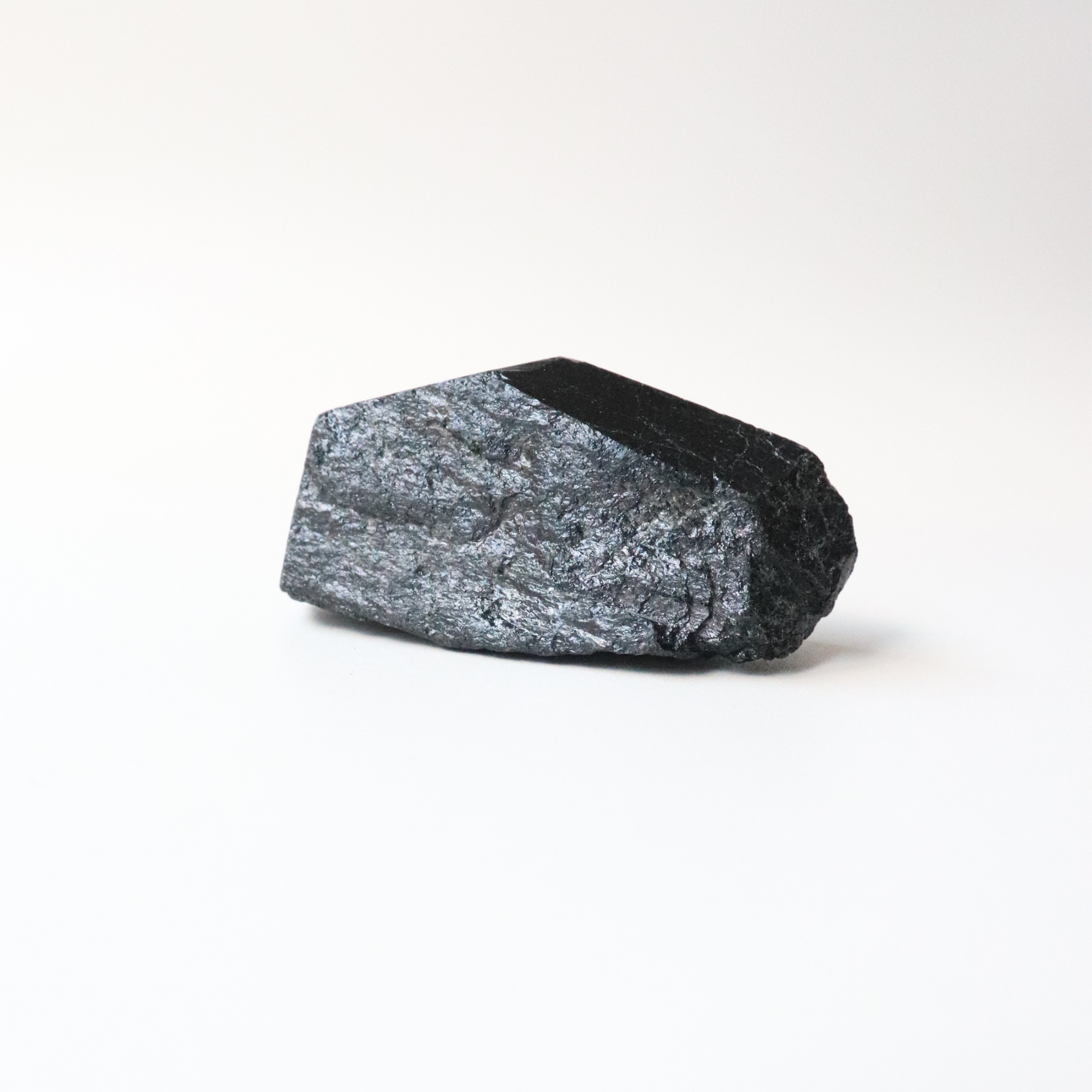 Medium Black Tourmaline with Carved Point 158g - Protection &amp; Grounding