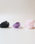 Crystal Starter Set for Beginners - Rose Quartz, Black Tourmaline + Amethyst.