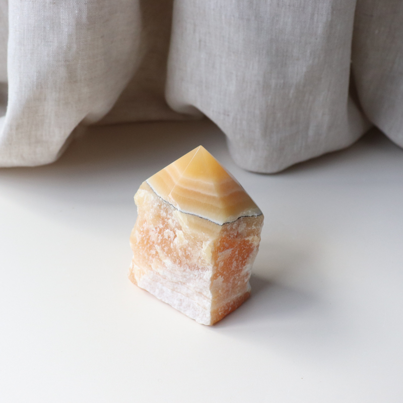 Orange Calcite Point Semi Polished Point