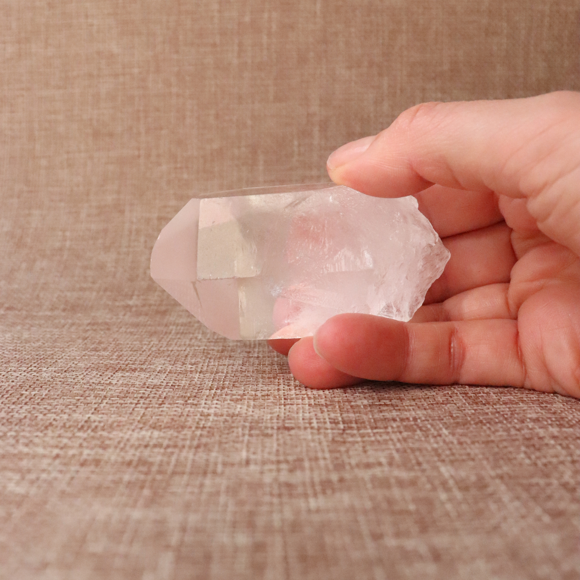 A raw Clear Quartz point chosen to support clarity, focus, and energy amplification.