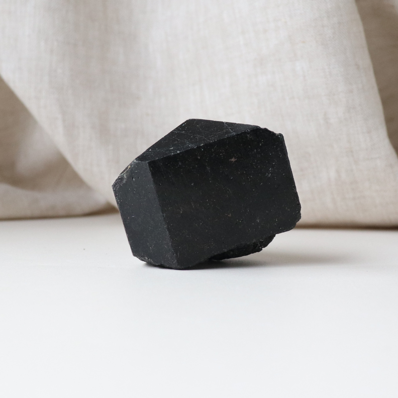 Medium Black Tourmaline with Carved Point 215g