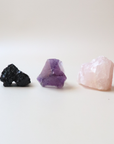 Crystal Starter Set for Beginners - Rose Quartz, Black Tourmaline + Amethyst.