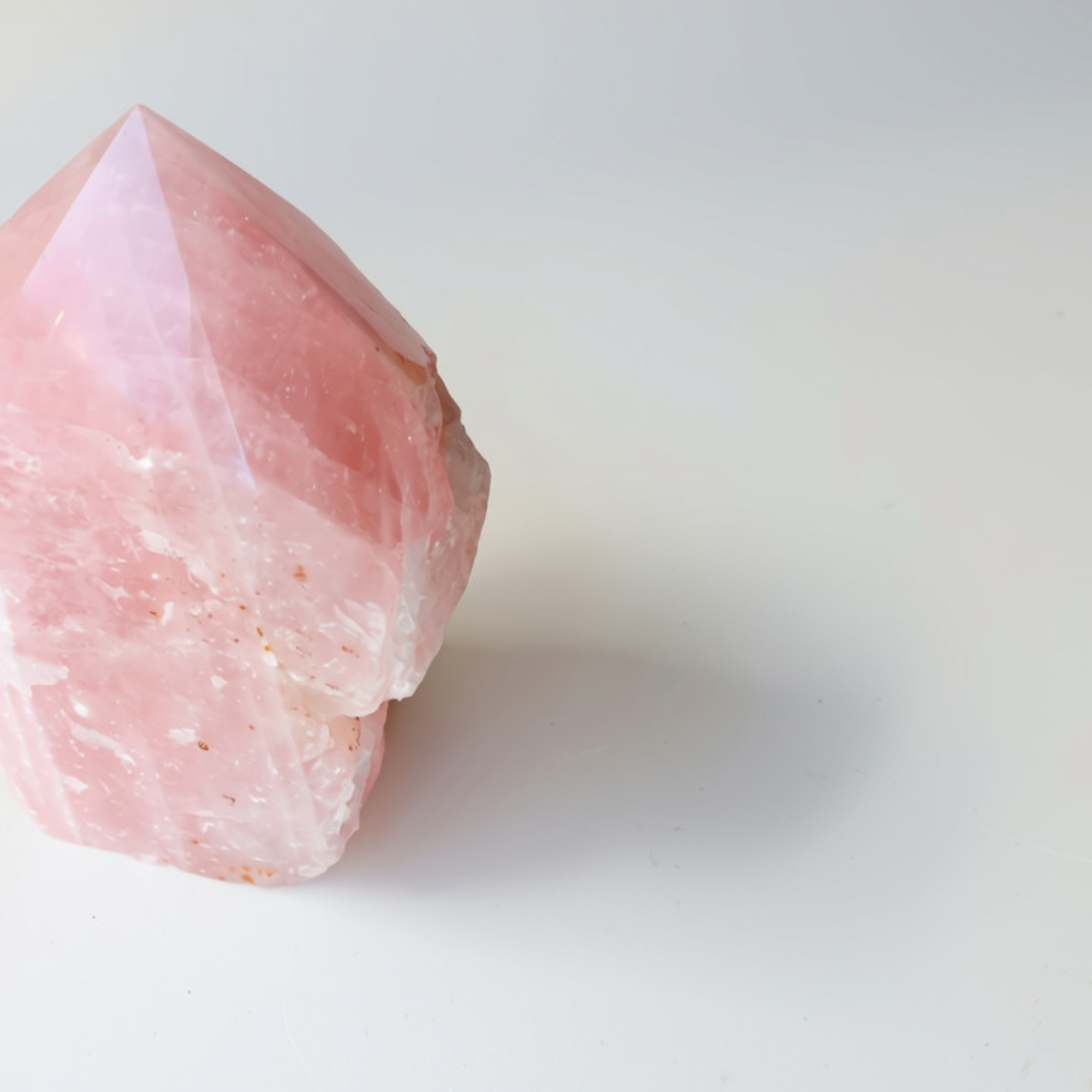 Rose Quartz Point (1kg, Semi-Polished) - Love &amp; Emotional Healing