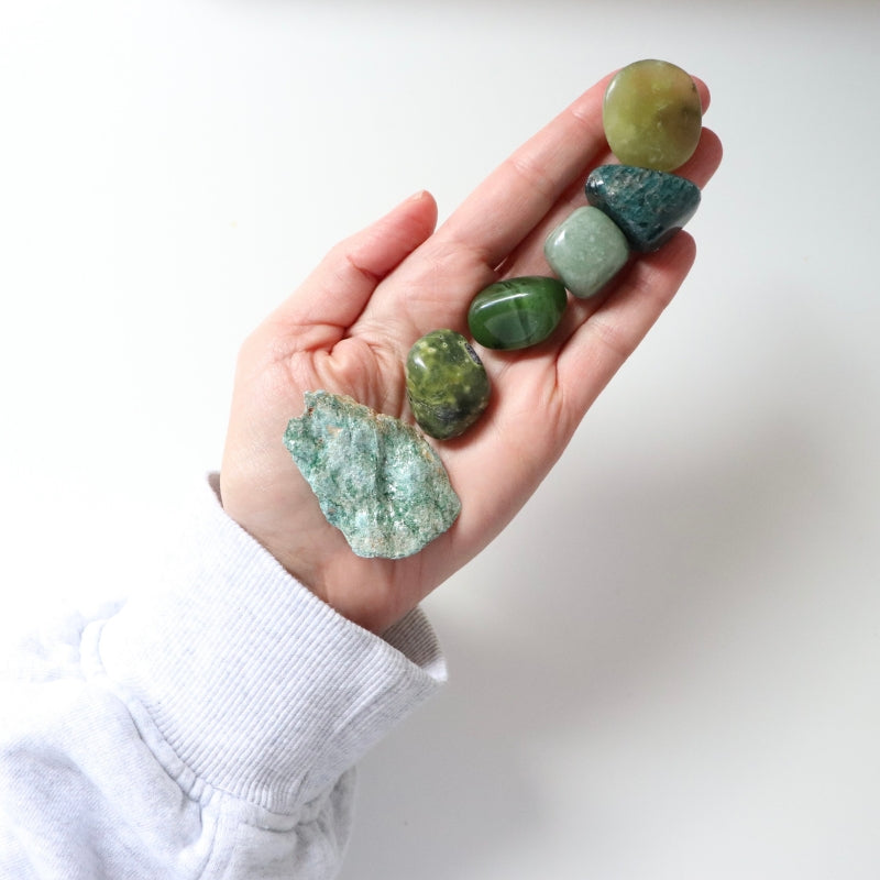 Green Crystal Collection Supporting Growth + Healing Heart Chakra
