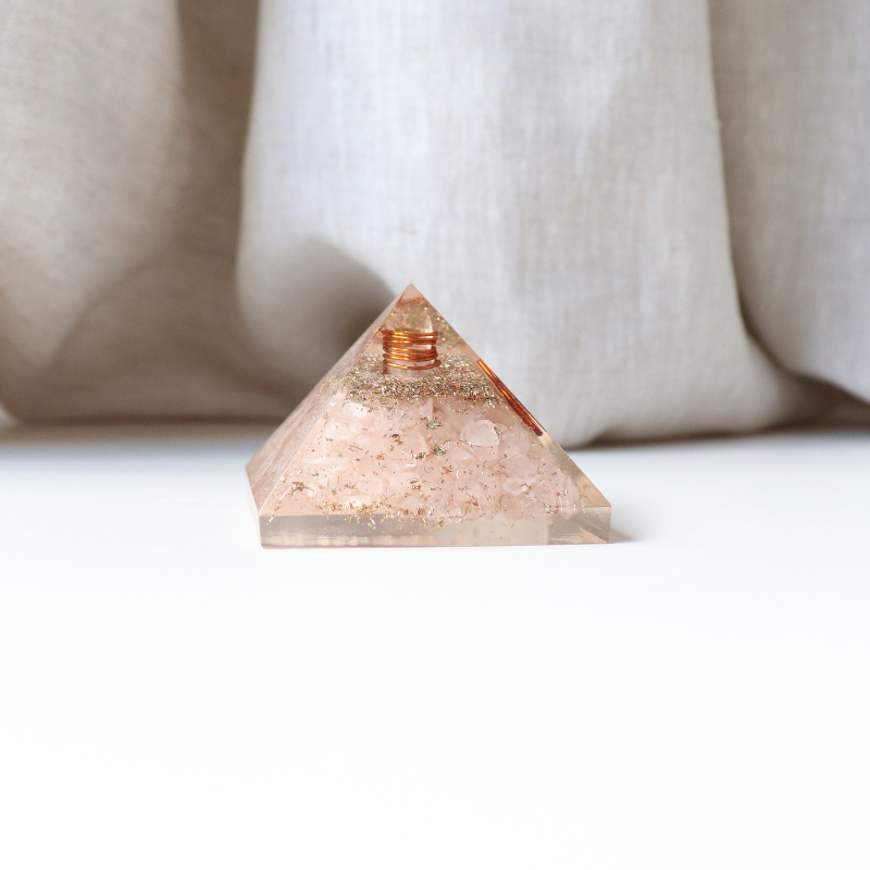 Rose Quartz Orgonite Pyramid (100g)