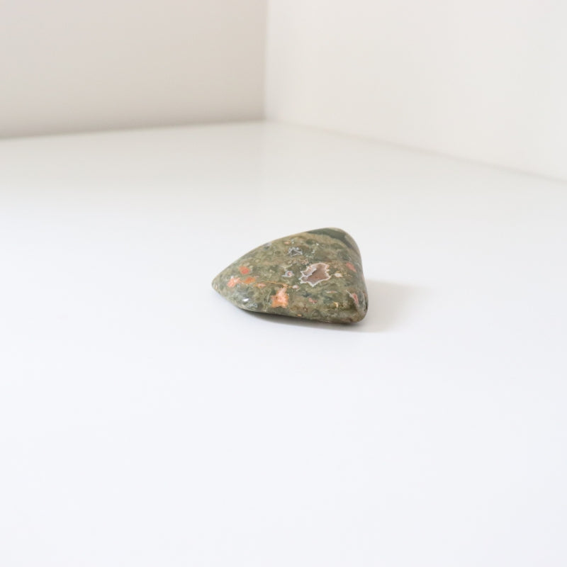 Rainforest Jasper Tumble 67g Flat Shape - Growth &amp; Connection