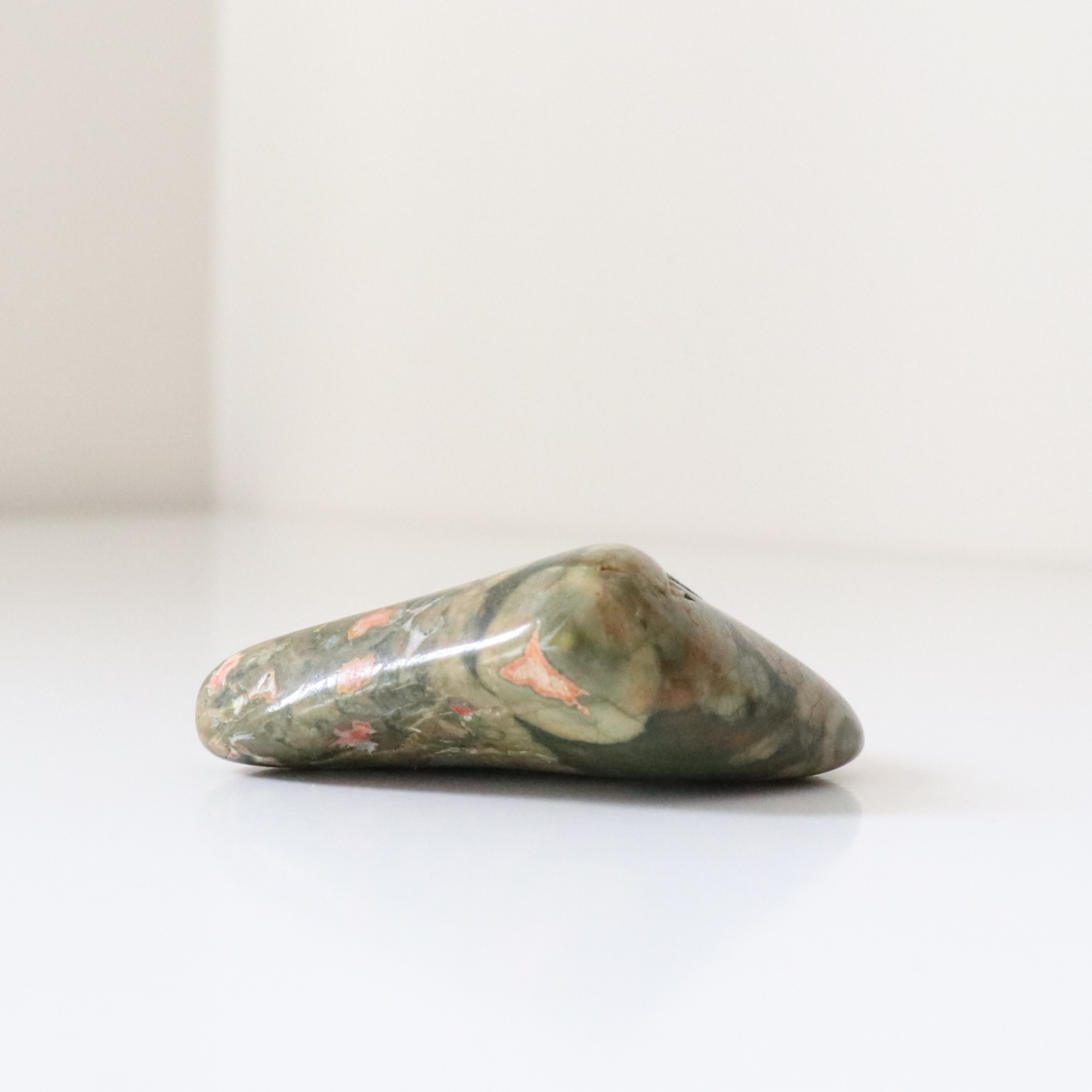Rainforest Jasper Tumble 67g Flat Shape - Growth &amp; Connection