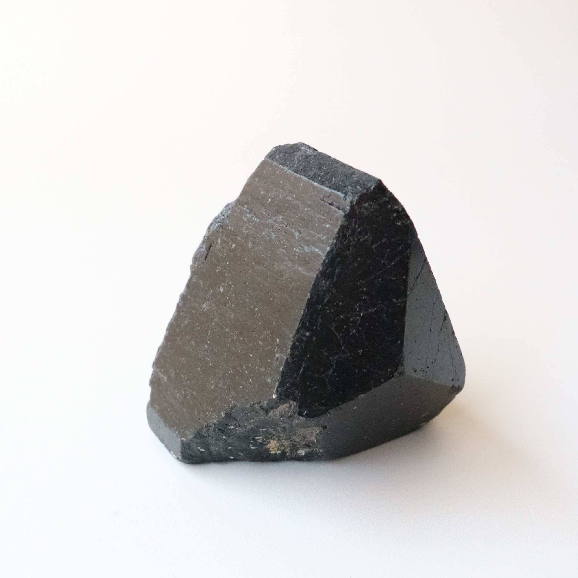 Medium Black Tourmaline with Carved Point 215g - Protection &amp; Grounding