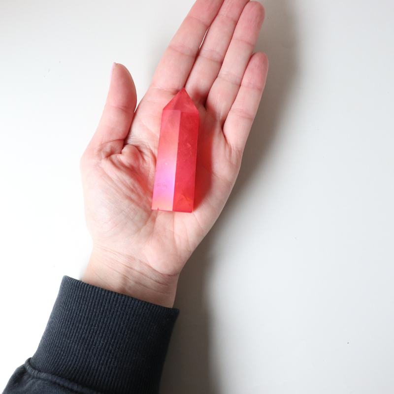 Pink Aura Quartz Point 70g