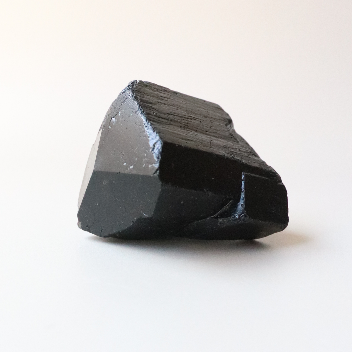 Medium Black Tourmaline with Carved Point 175g - Protection &amp; Grounding