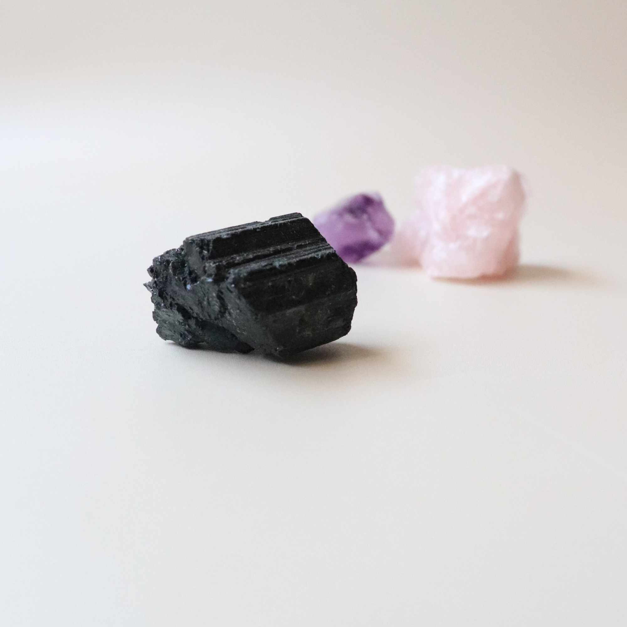 Crystal Starter Set for Beginners - Rose Quartz, Black Tourmaline + Amethyst.
