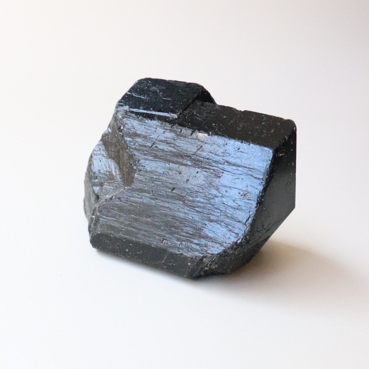 Medium Black Tourmaline with Carved Point 175g - Protection &amp; Grounding