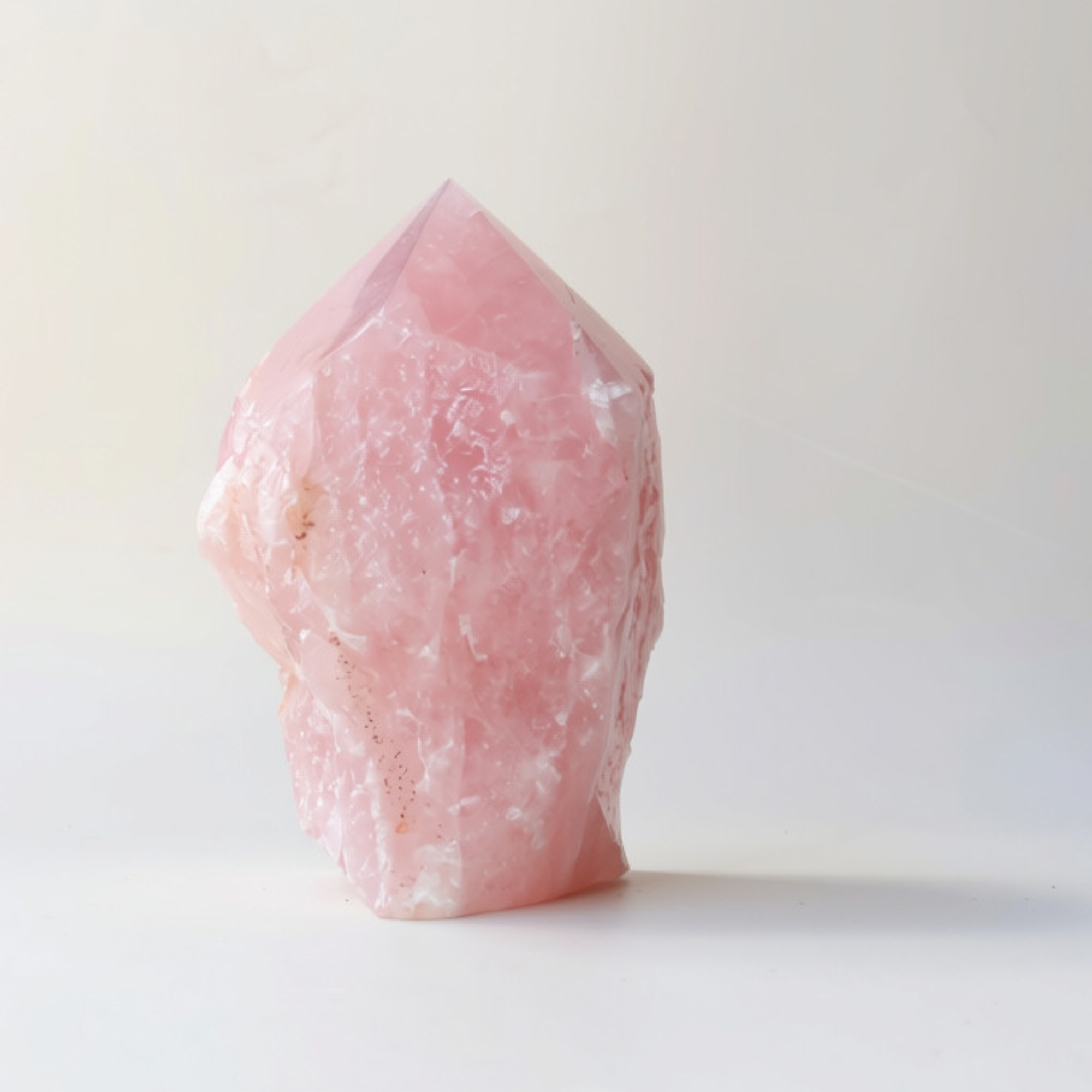 Rose Quartz Point (1kg, Semi-Polished) - Love &amp; Emotional Healing