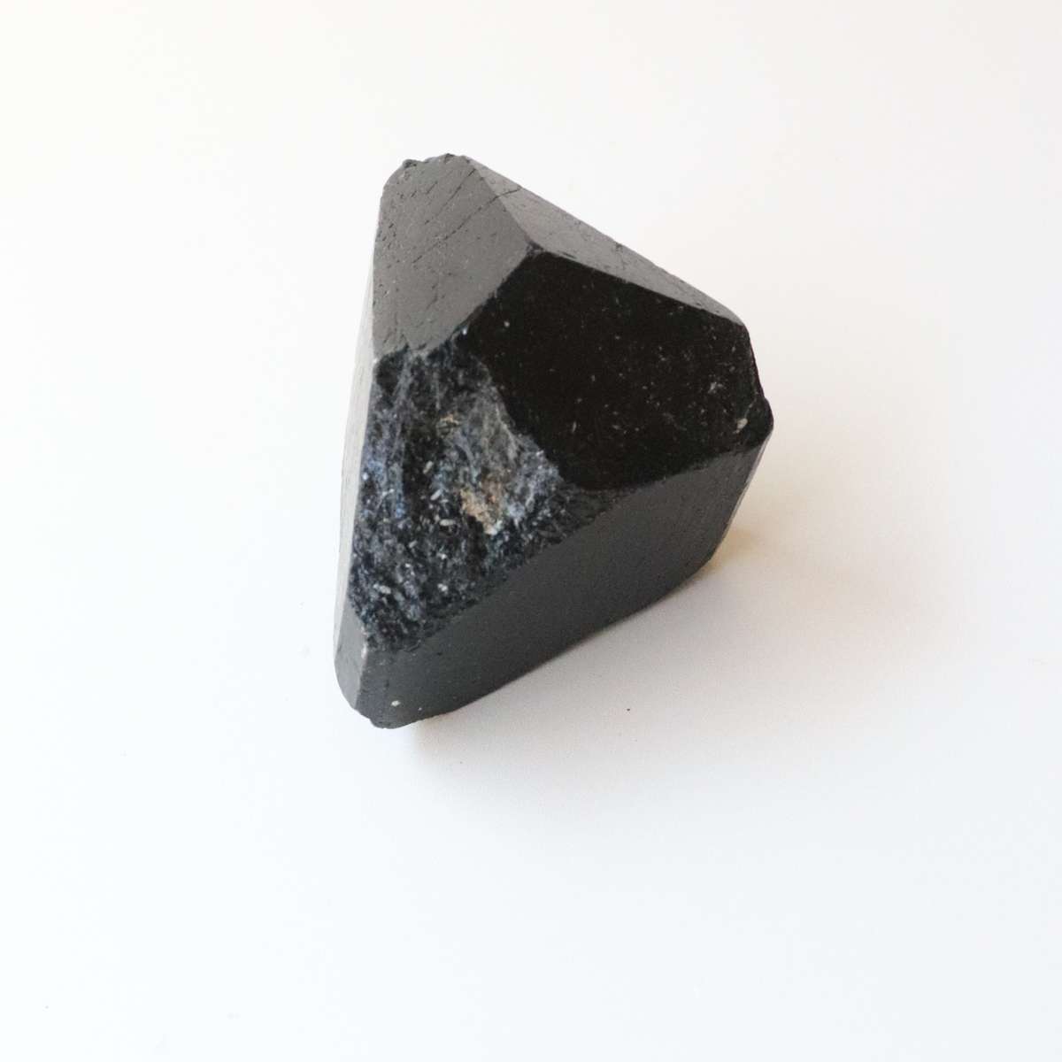 Medium Black Tourmaline with Carved Point 215g - Protection &amp; Grounding