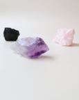 Crystal Starter Set for Beginners - Rose Quartz, Black Tourmaline + Amethyst.
