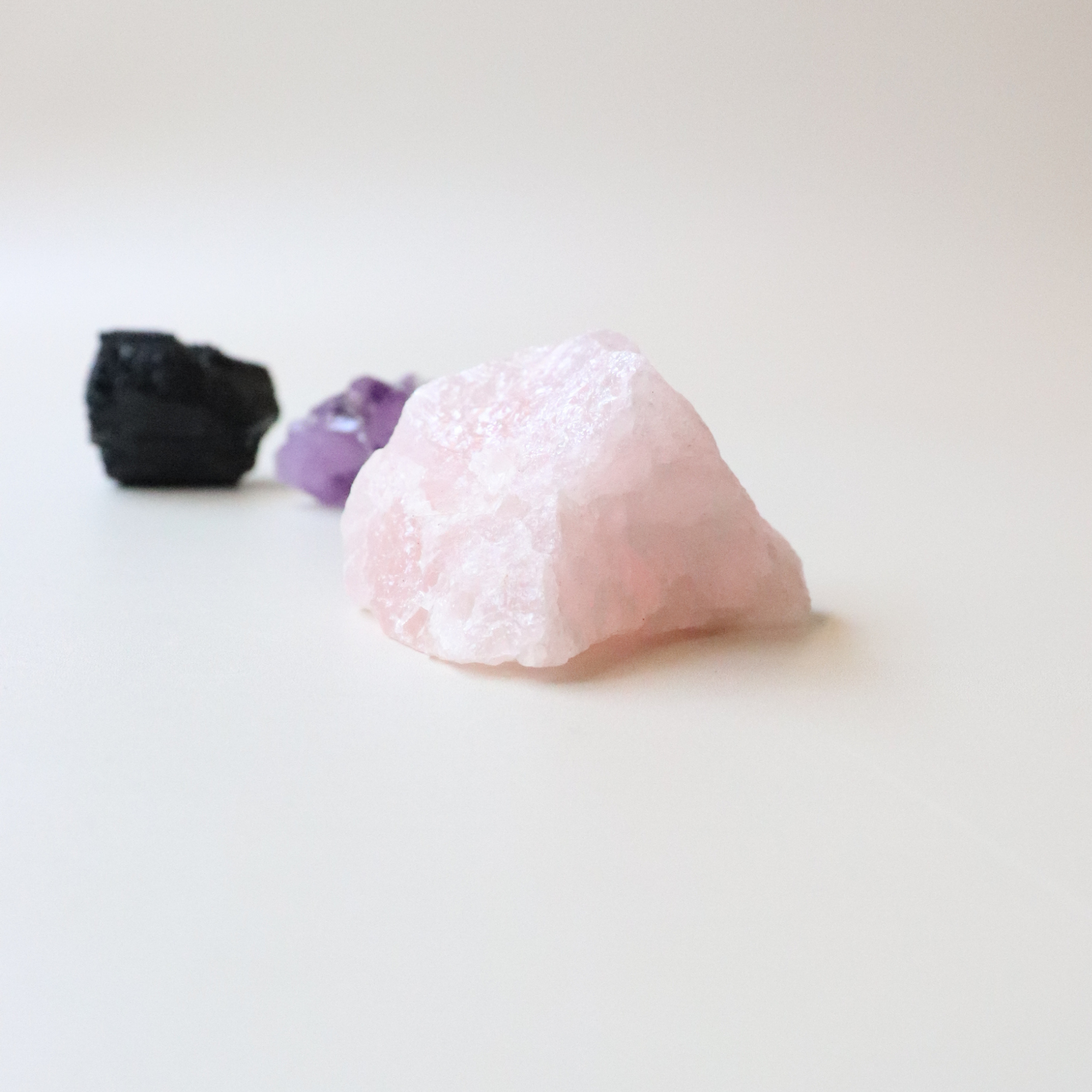 Crystal Starter Set for Beginners - Rose Quartz, Black Tourmaline + Amethyst.