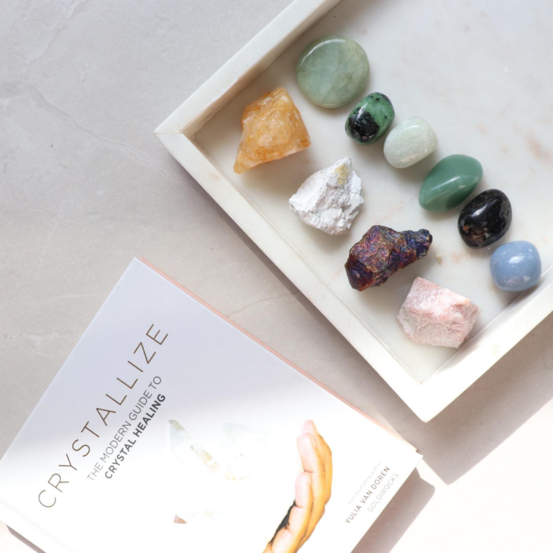 Crystal Collection From Crystallize: The Modern Guide to Crystal Healing Book &amp; Crystal Collection