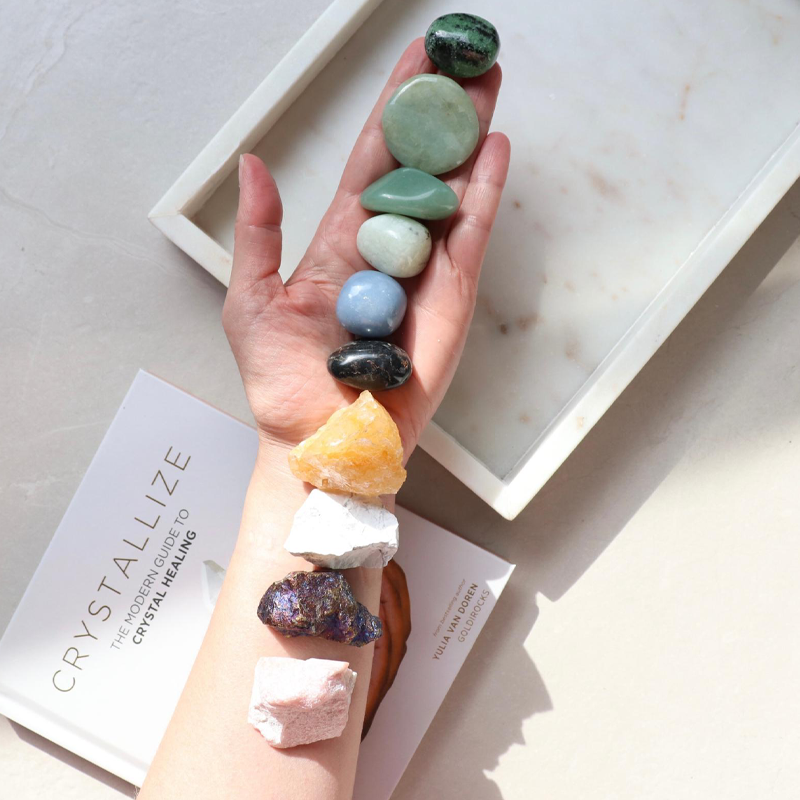 Crystal Collection From Crystallize: The Modern Guide to Crystal Healing Book &amp; Crystal Collection