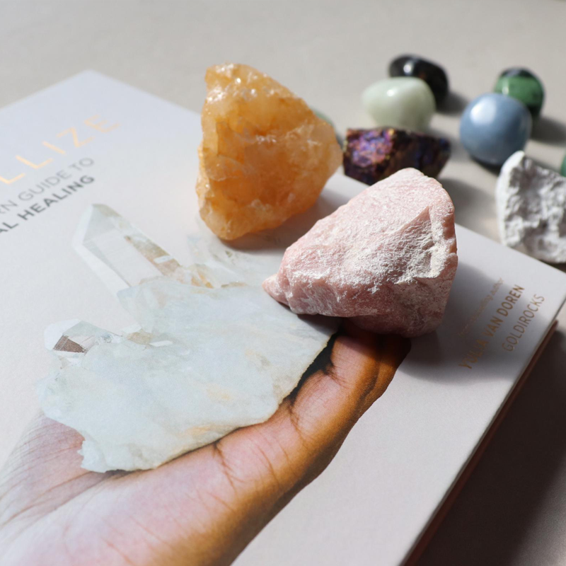 Crystal Collection From Crystallize: The Modern Guide to Crystal Healing Book &amp; Crystal Collection