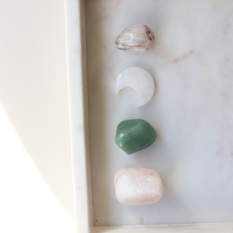 Love Crystals with mini moon clear quartz